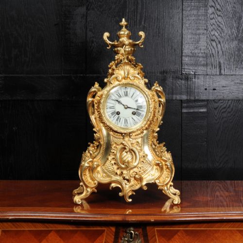 fig 1. Antique French Rococo Gilt Bronze Clock by A. D. Mougin
