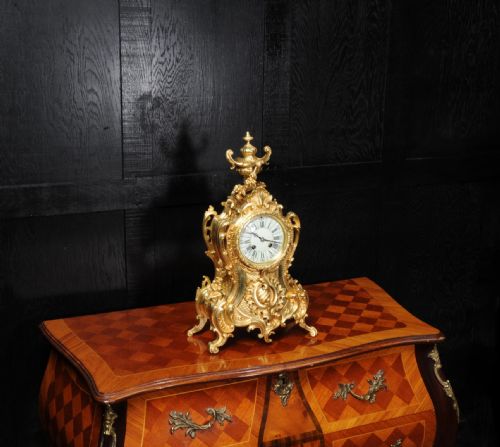 fig 3. Antique French Rococo Gilt Bronze Clock by A. D. Mougin
