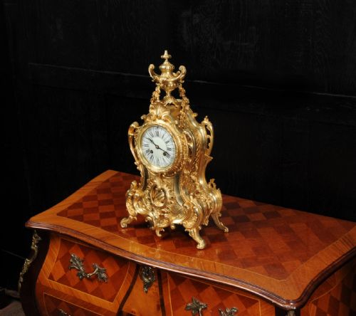 fig 4. Antique French Rococo Gilt Bronze Clock by A. D. Mougin