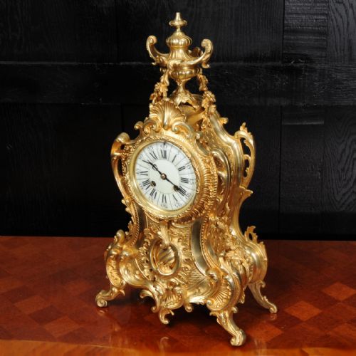 fig 5. Antique French Rococo Gilt Bronze Clock by A. D. Mougin
