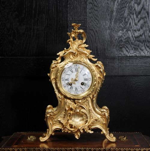 fig 1. Antique French Gilt Bronze Rococo Clock
