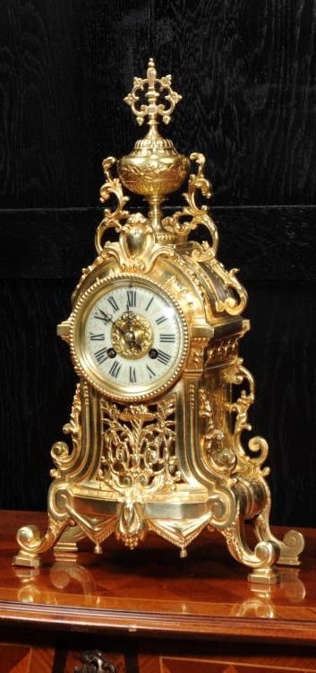 Antique French Gilt Bronze Louis Xvi Boudoir Clock