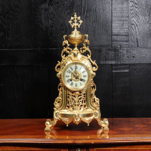 fig 1. Antique French Gilt Bronze Louis XVI Boudoir Clock
