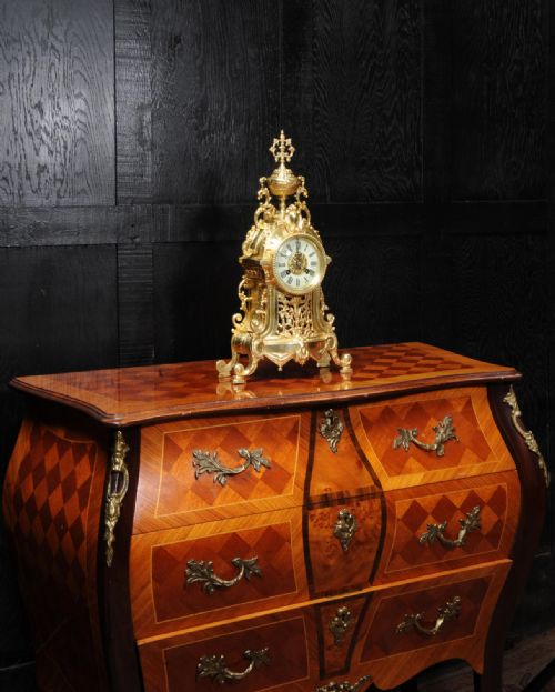 fig 4. Antique French Gilt Bronze Louis XVI Boudoir Clock