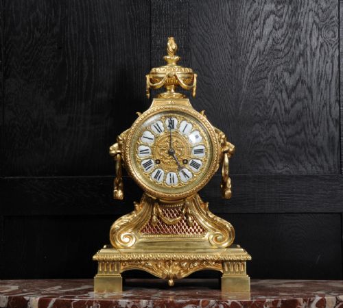 fig 2. Large Antique French Gilt Bronze Drum Head Clock by Louis Japy