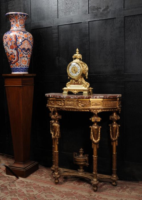 fig 4. Large Antique French Gilt Bronze Drum Head Clock by Louis Japy