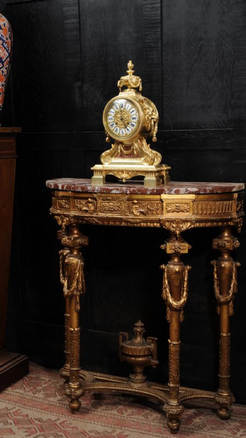 fig 5. Large Antique French Gilt Bronze Drum Head Clock by Louis Japy