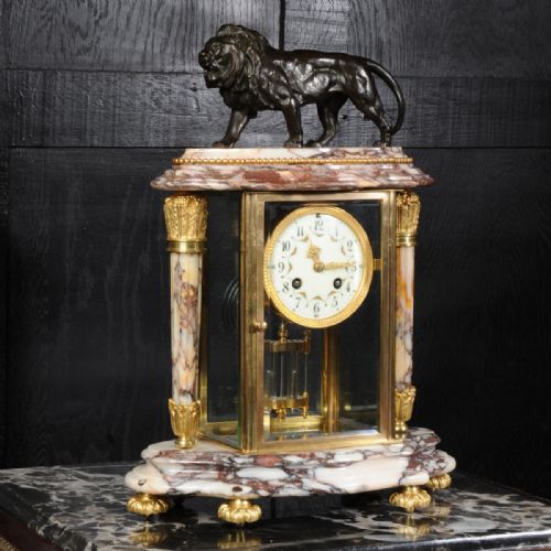 fig 1. Japy Freres Four Glass Regulator Clock ~ Lion