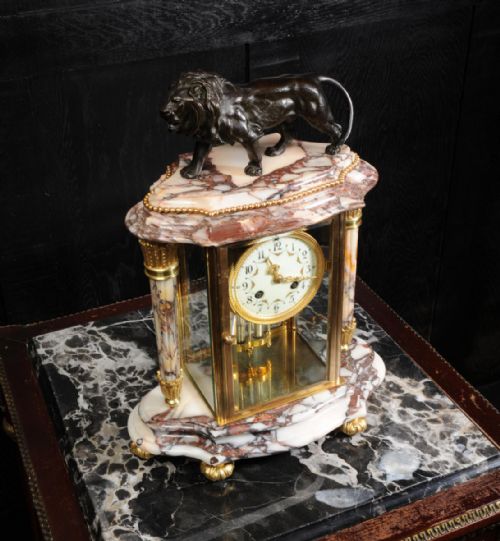 fig 3. Japy Freres Four Glass Regulator Clock ~ Lion