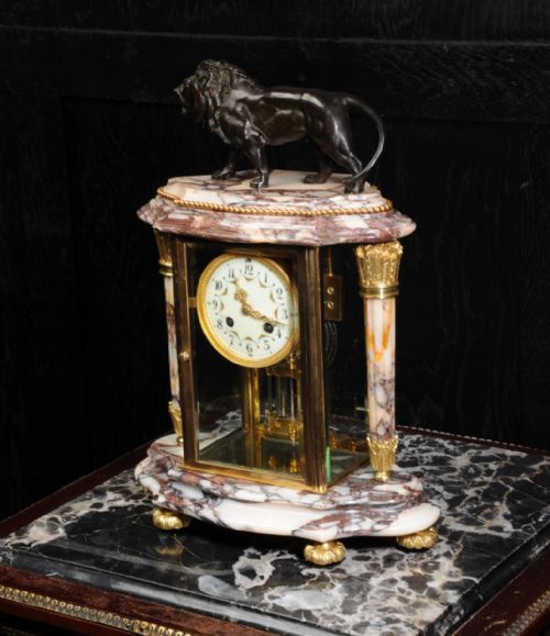 fig 4. Japy Freres Four Glass Regulator Clock ~ Lion