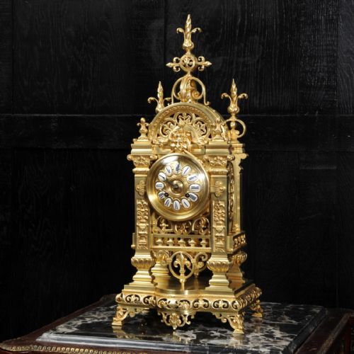 fig 1. Japy Freres Antique French Gothic Clock