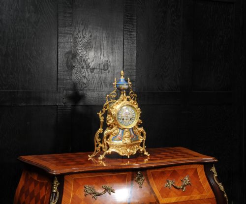 fig 2. Sevres Porcelain and Gilt Bronze Antique French Clock by Vincenti