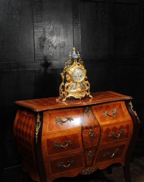 fig 3. Sevres Porcelain and Gilt Bronze Antique French Clock by Vincenti
