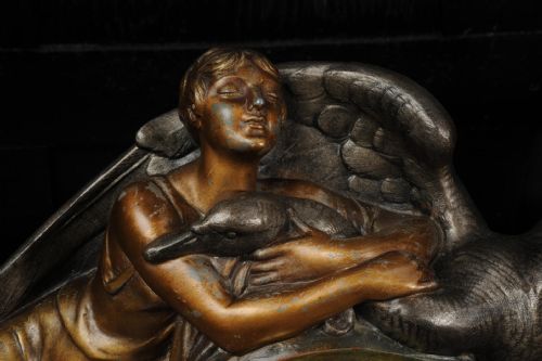 fig 3. Art Deco French Clock Set - Leda and the Swan by Pierre Sega