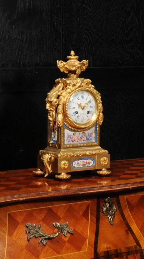 Early Ormolu and Sevres Porcelain Antique French Clock by Lepine Paris