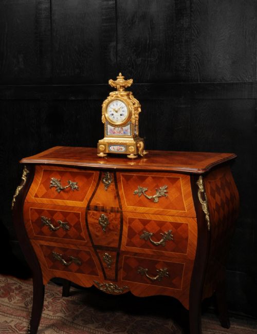 fig 2. Early Ormolu and Sevres Porcelain Antique French Clock by Lepine Paris