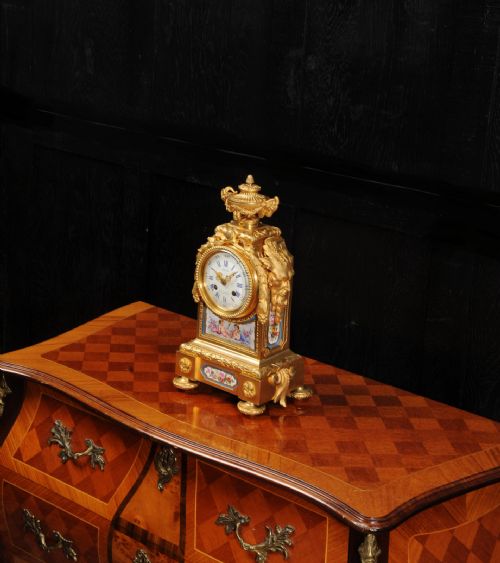 fig 4. Early Ormolu and Sevres Porcelain Antique French Clock by Lepine Paris
