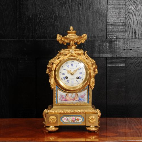 fig 7. Early Ormolu and Sevres Porcelain Antique French Clock by Lepine Paris