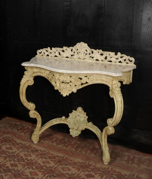 MARBLE TOPPED ROCOCO CONSOLE TABLE - ADDITIONAL PHOTO 1