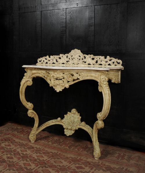 MARBLE TOPPED ROCOCO CONSOLE TABLE - ADDITIONAL PHOTO 3