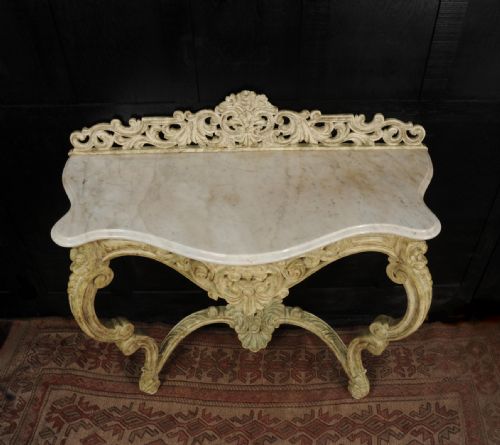 MARBLE TOPPED ROCOCO CONSOLE TABLE - ADDITIONAL PHOTO 4