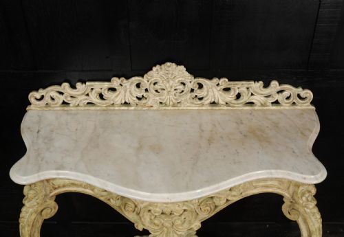 MARBLE TOPPED ROCOCO CONSOLE TABLE - ADDITIONAL PHOTO 5