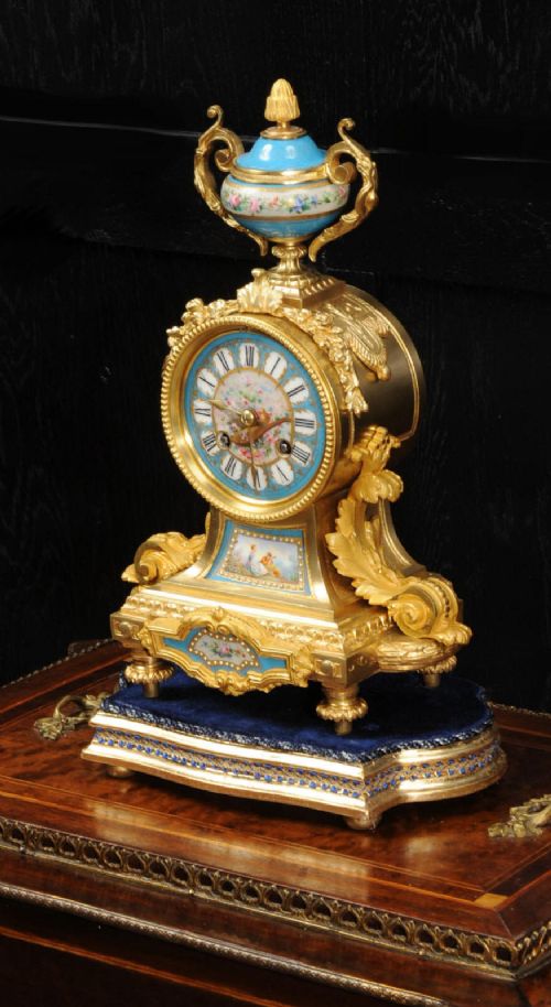 Japy Freres Ormolu and Sevres Porcelain Antique French Clock