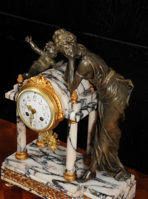 fig 1. Antique French Portico Clock ~ Venus and Amor