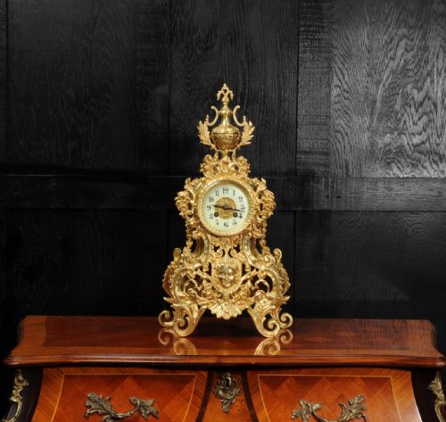fig 1. Japy Freres Large Baroque Gilt Bronze Antique French Clock