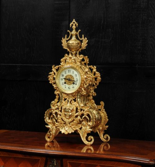 fig 2. Japy Freres Large Baroque Gilt Bronze Antique French Clock