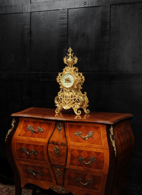 fig 3. Japy Freres Large Baroque Gilt Bronze Antique French Clock