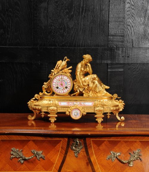 fig 1. apy Freres Sevres Porcelain and Gilt Metal Clock ~ Euterpe, Muse of the Arts