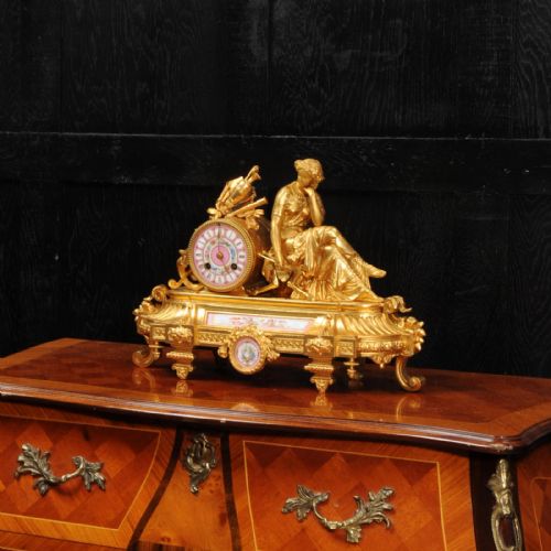 fig 2. apy Freres Sevres Porcelain and Gilt Metal Clock ~ Euterpe, Muse of the Arts