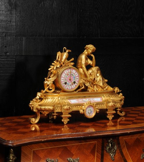 fig 4. apy Freres Sevres Porcelain and Gilt Metal Clock ~ Euterpe, Muse of the Arts