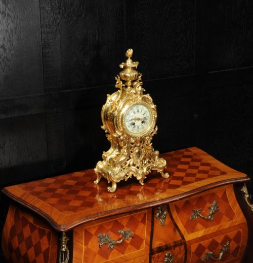 fig 2. Large Antique French Gilt Bronze Rococo Clock