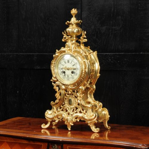 fig 3. Large Antique French Gilt Bronze Rococo Clock