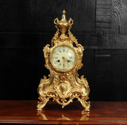 fig 1. Antique French Gilt Bronze Rococo Clock