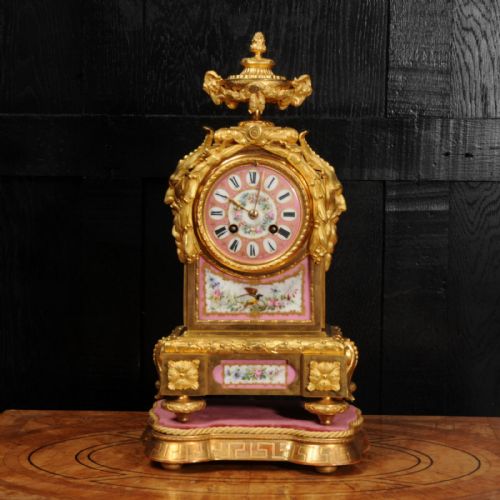 fig 1. Japy Freres Sevres Porcelain and Ormolu Antique French Clock