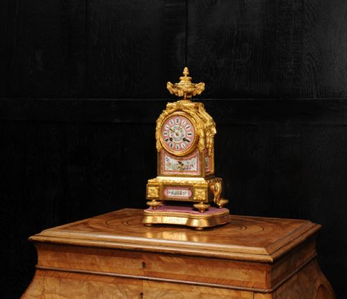 fig 2. Japy Freres Sevres Porcelain and Ormolu Antique French Clock
