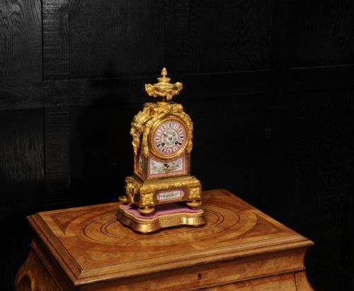 fig 3. Japy Freres Sevres Porcelain and Ormolu Antique French Clock