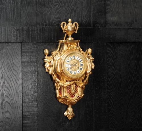 fig 2. Antique French Gilt Bronze Cartel Wall Clock