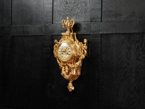 fig 3. Antique French Gilt Bronze Cartel Wall Clock