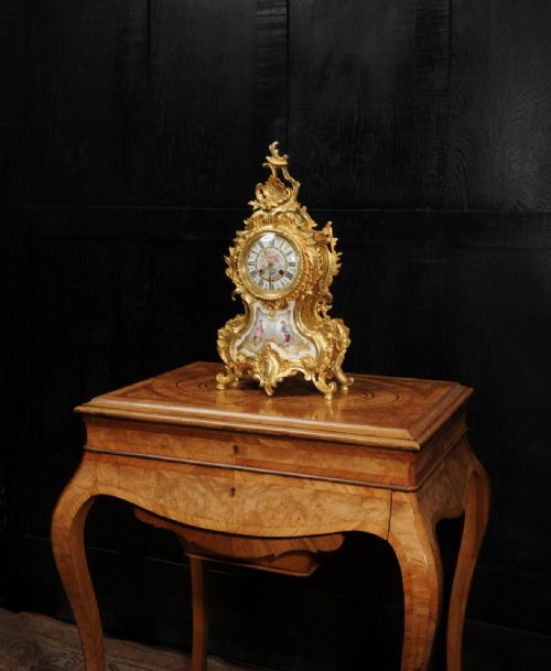 fig 3. Large Ormolu and Sevres Porcelain Rococo Antique French Clock