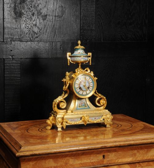 fig 3. Ormolu and Sevres Porcelain Antique French Clock by Le Roy et Fils