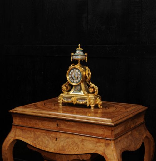 fig 4. Ormolu and Sevres Porcelain Antique French Clock by Le Roy et Fils