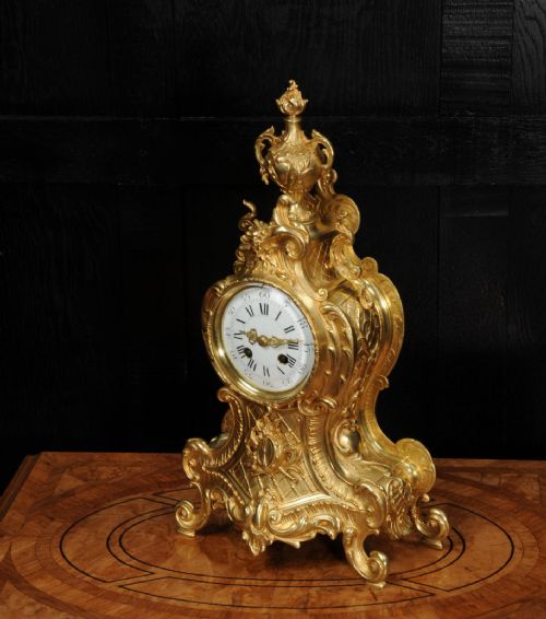 fig 2. Antique French Gilt Bronze Rococo Clock by A.D. Mougin