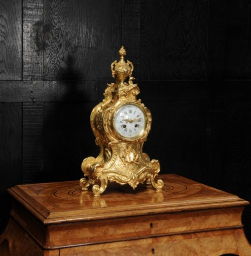 fig 3. Antique French Gilt Bronze Rococo Clock by A.D. Mougin