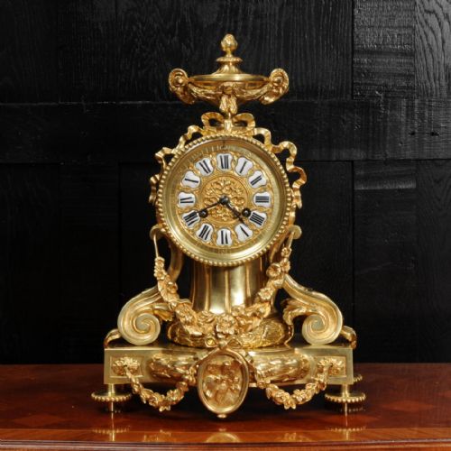 fig 1. Antique French Gilt Bronze Drum Head Clock