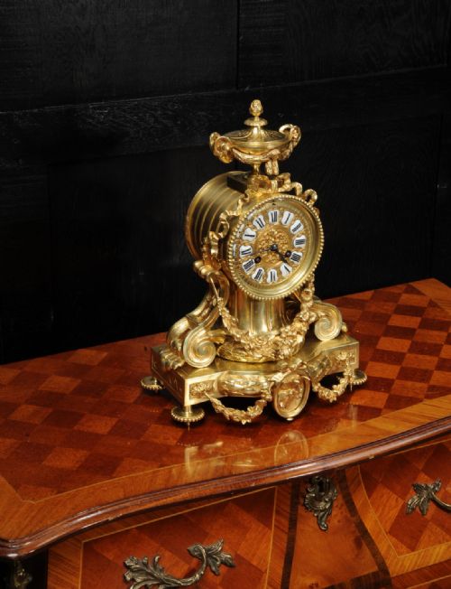 fig 2. Antique French Gilt Bronze Drum Head Clock