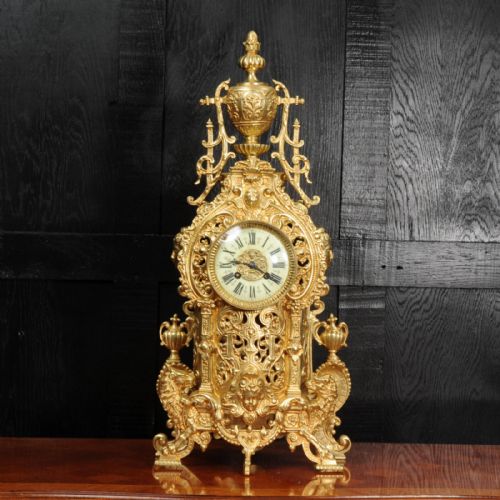 fig 2. Large Antique French Gilt Bronze Baroque Clock by Louis Japy